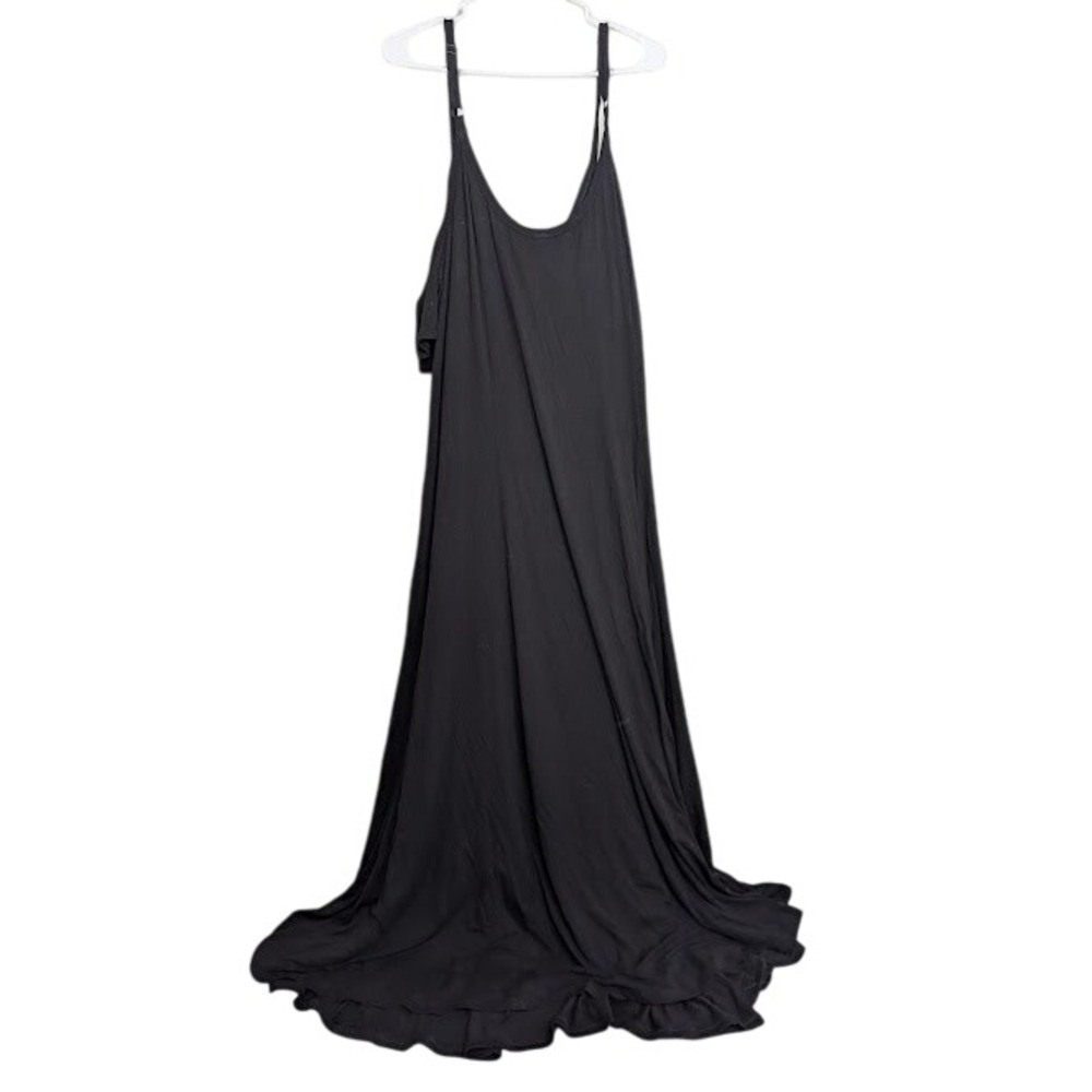 Torrid Womens Maxi Dress 3X Black Open Shoulder Basic Minimal Grunge Goth 3